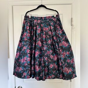 NWOT Torrid Satin Floral Midi Skirt with Petticoat